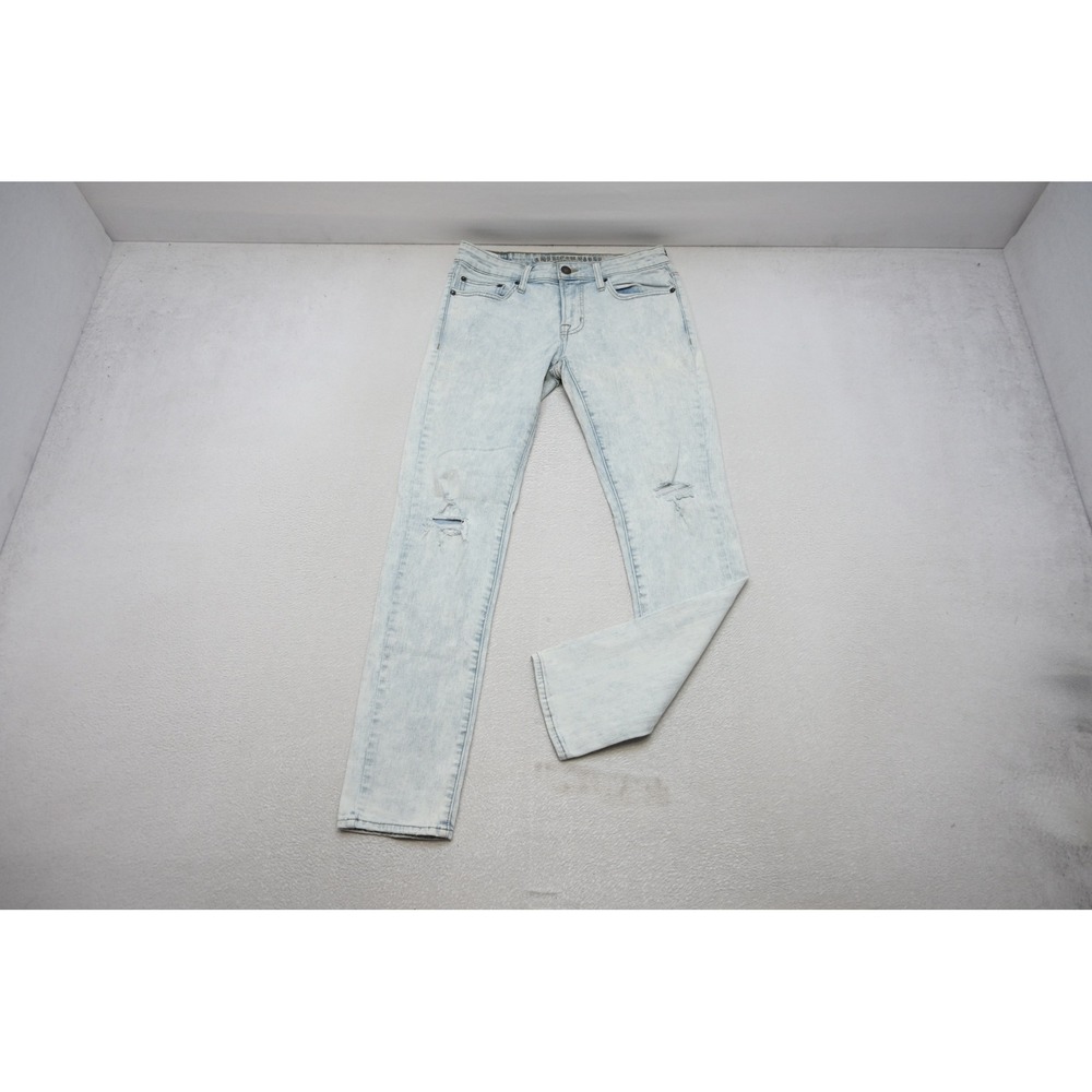 American Eagle Skinny Jeans Mens 30x32 Light Blue Distressed Extreme Flex EUC